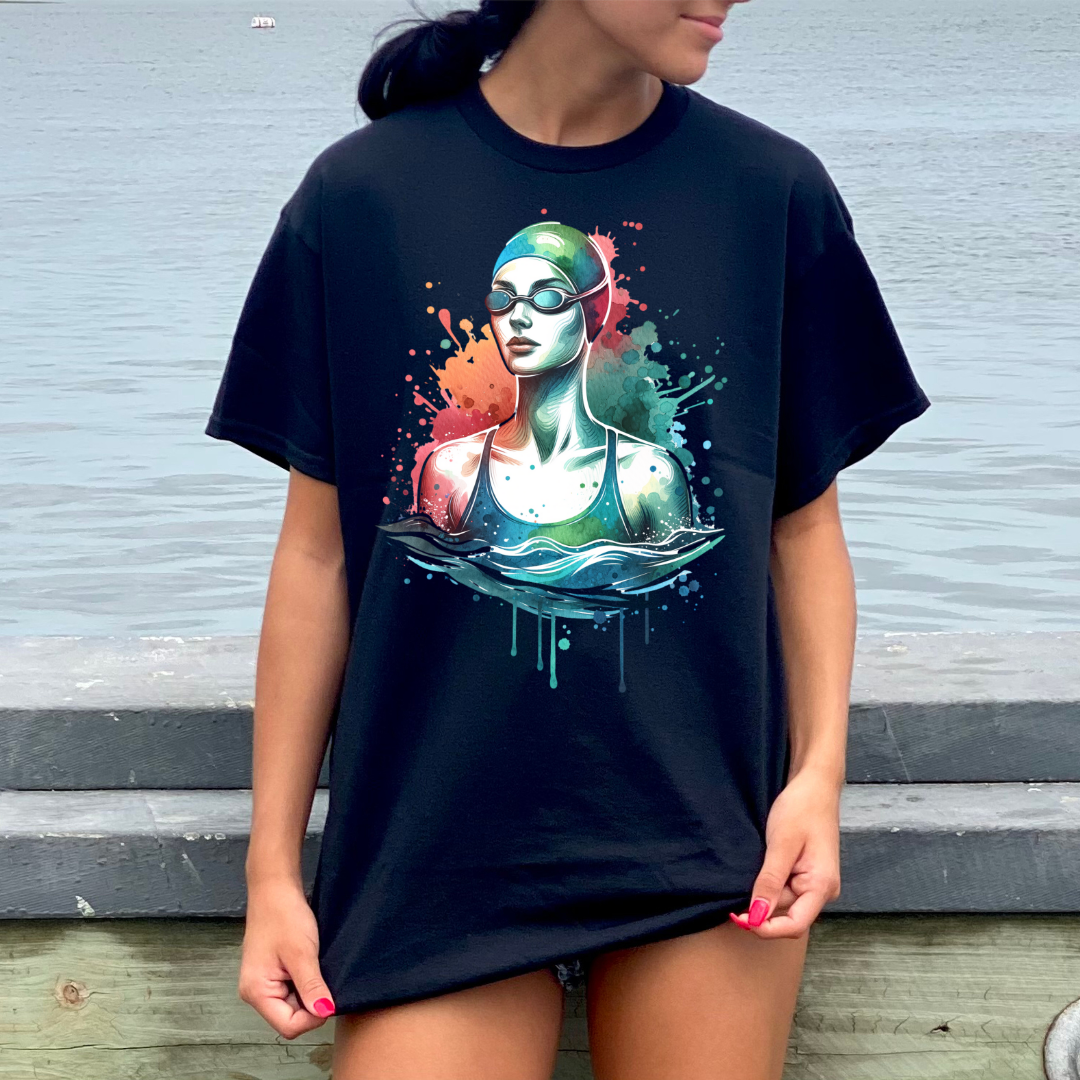 Watercolor Swimmer DTF Transfer