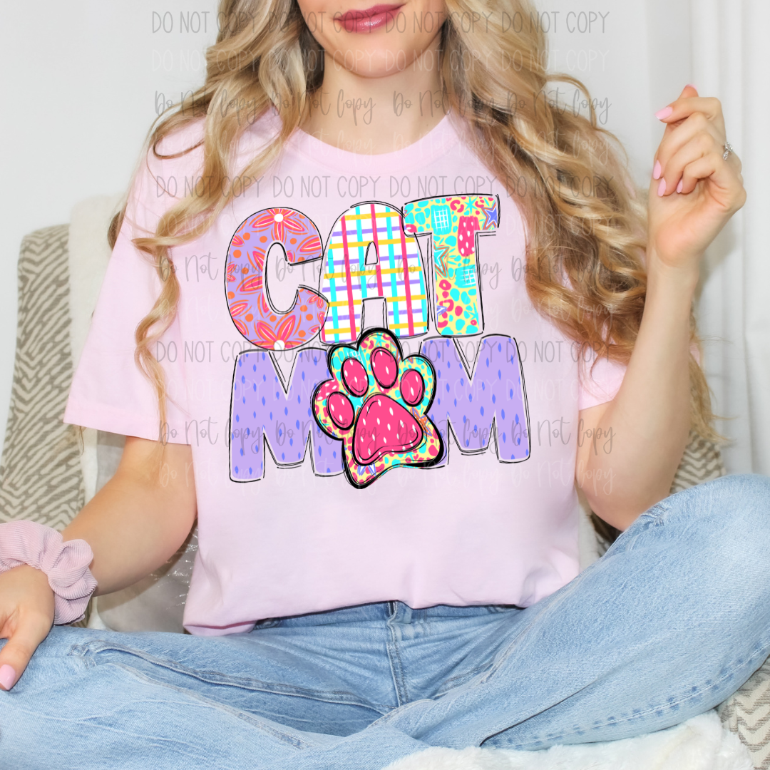 Spring Scribbles Dog/Cat/Mama DTF Transfer