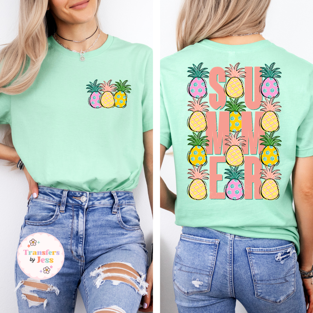 Summer Pineapples F/B DTF Transfer
