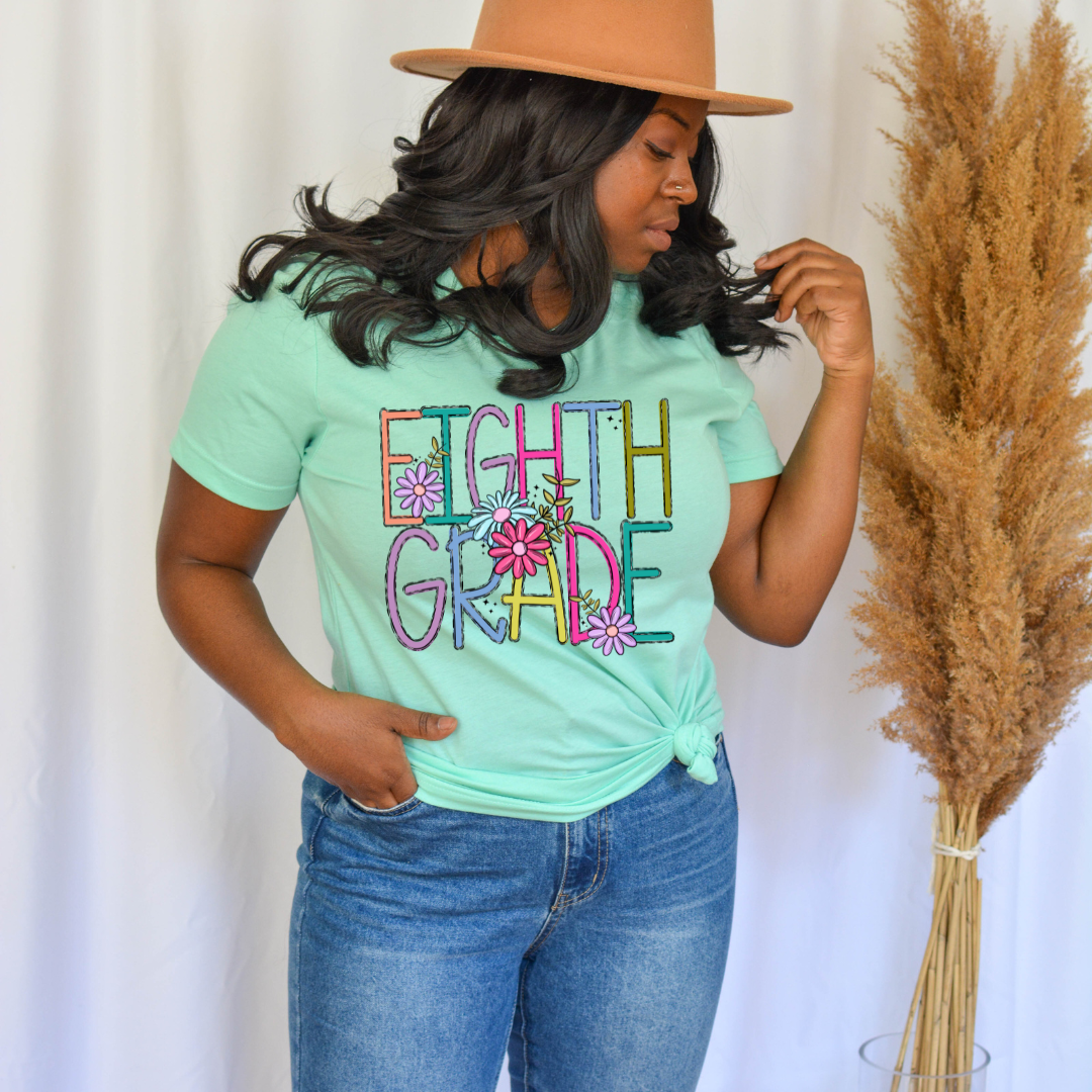 Skinny Daisy Doodle Teacher Grade Levels DTF Transfer