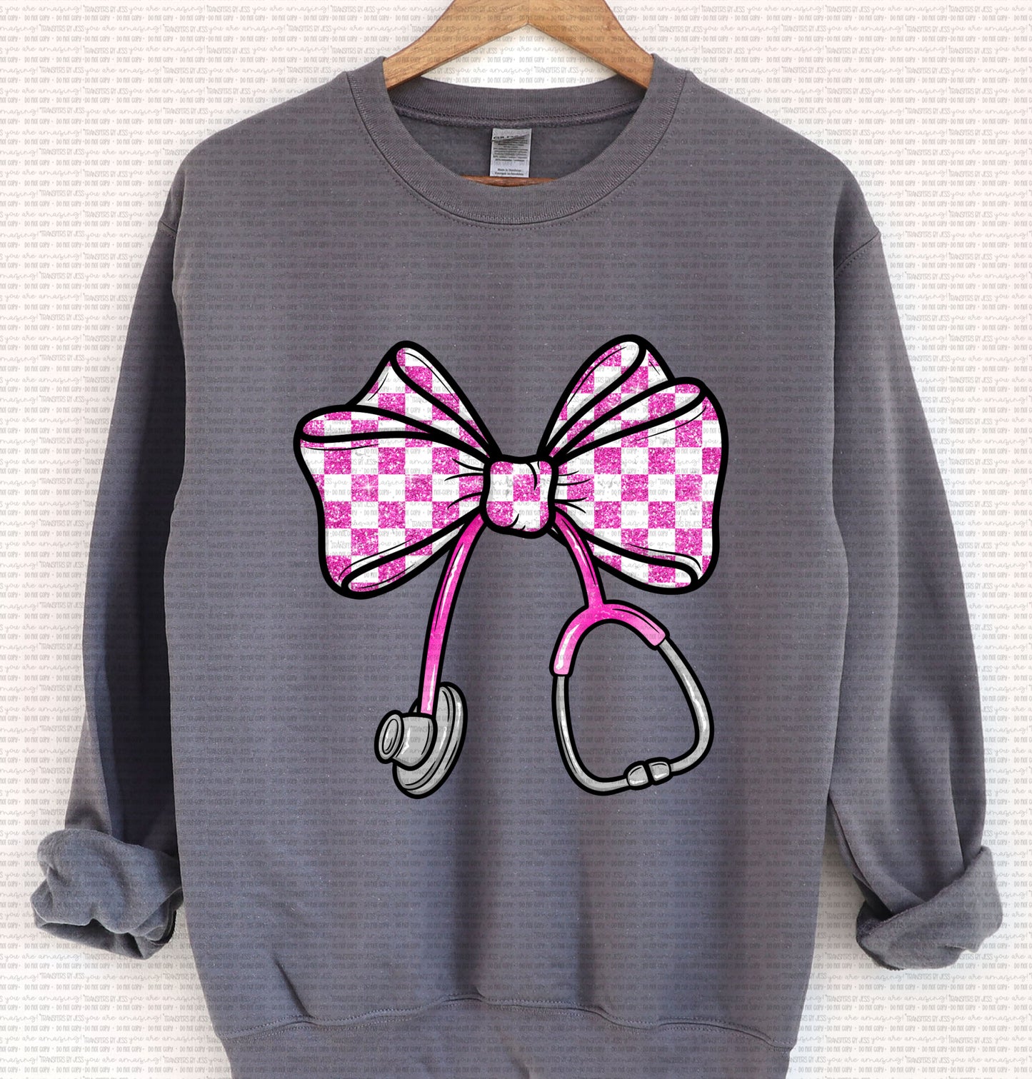 Patterend Coquette Stethoscope DTF Transfer