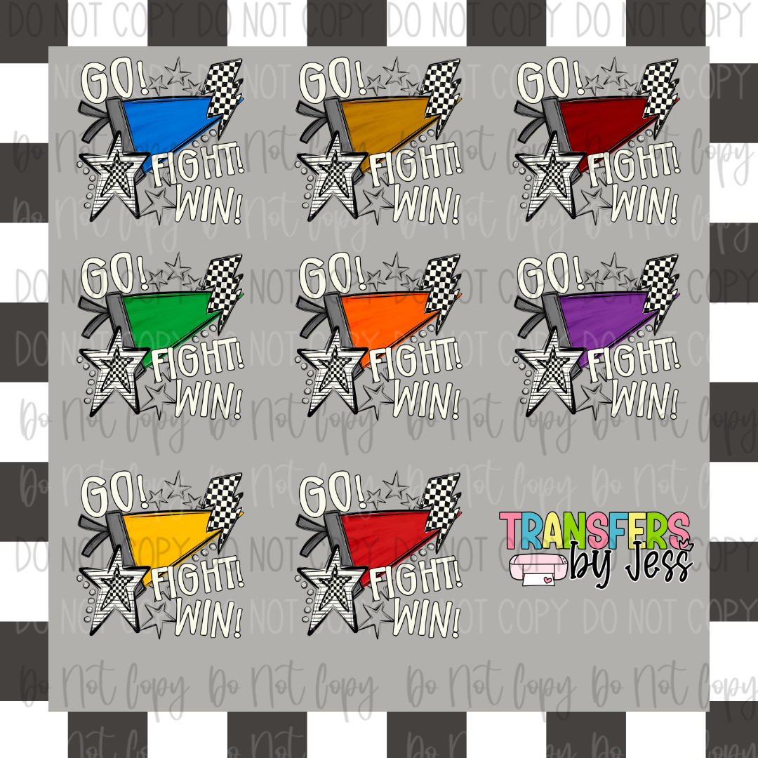 *Custom Mascot Go Fight Win Pennant DTF Transfer
