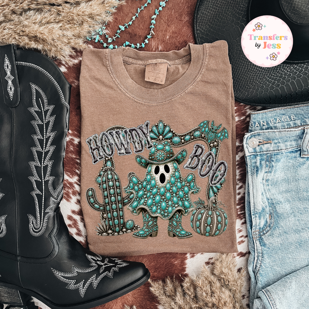 Howdy Boo Rhinestone DTF Transfer