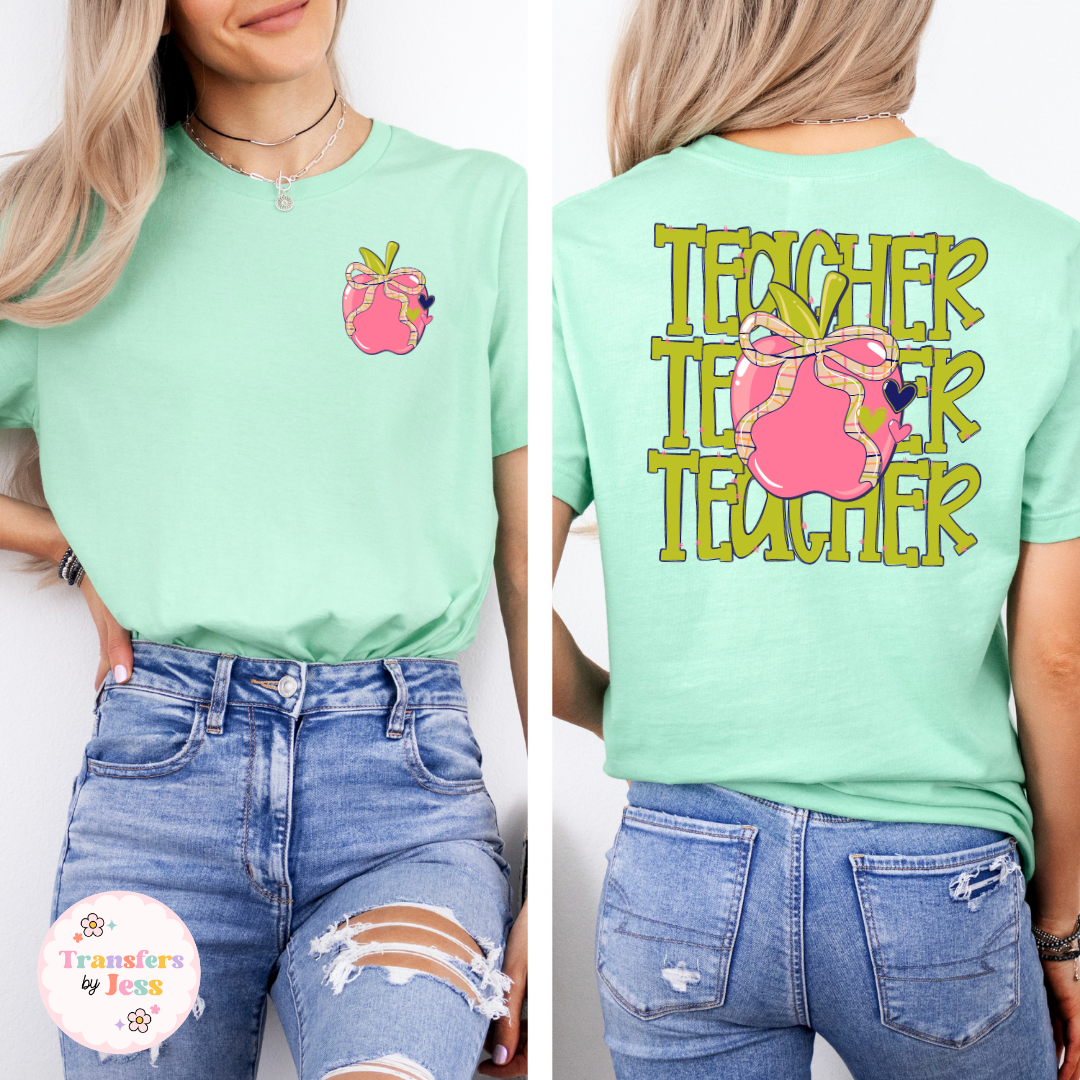 Stacked Teacher Lime Green DTF Transfer