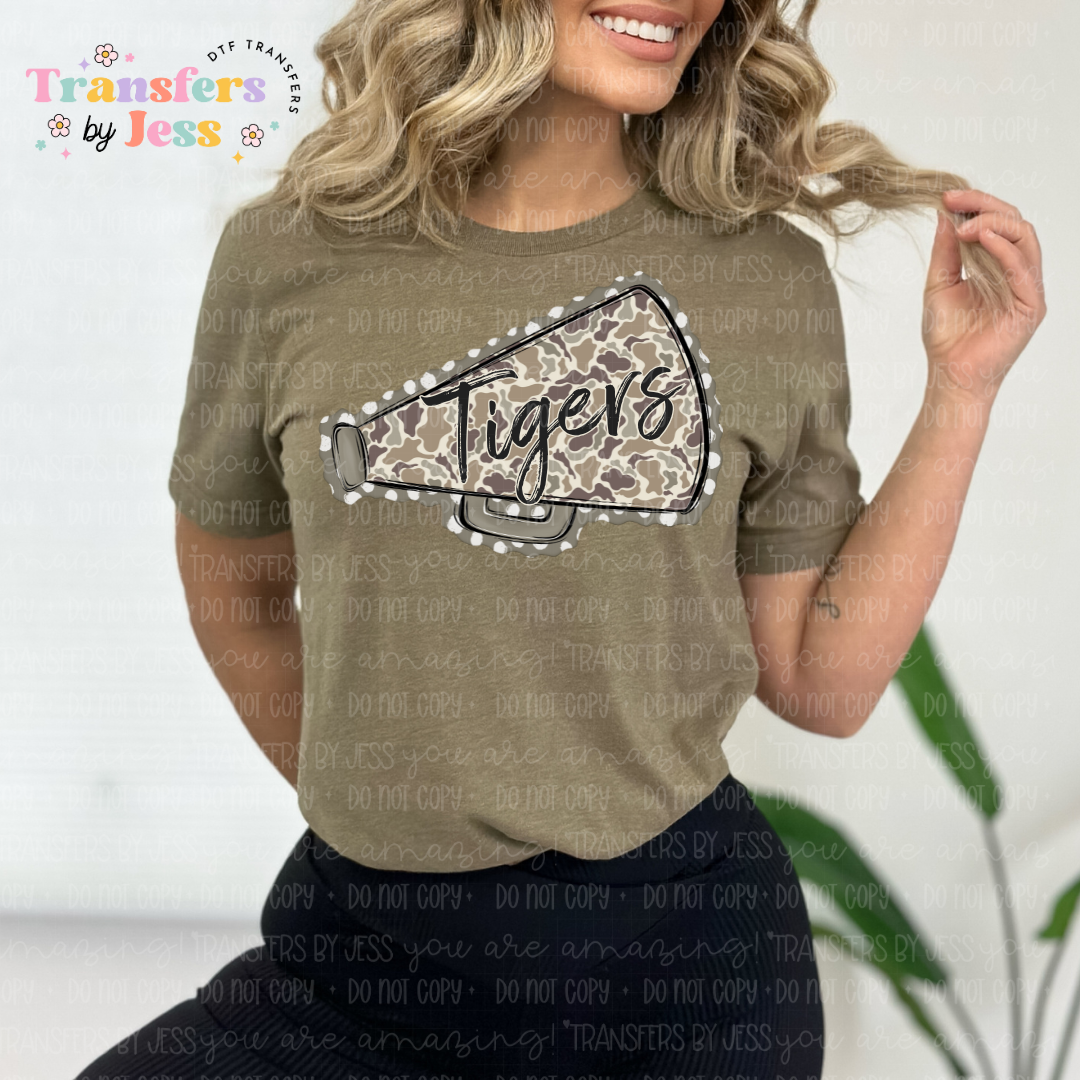 Camo Mascot Football/Megaphone