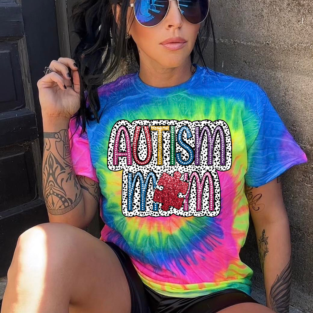 Autism Mom Sparkle DTF Transfer