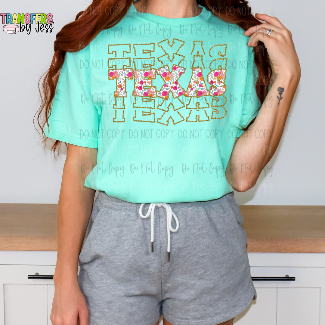 *Stacked Floral States DTF Transfer