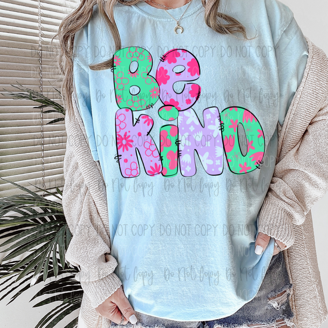 Spring Scribble Be Kind DTF Transfer