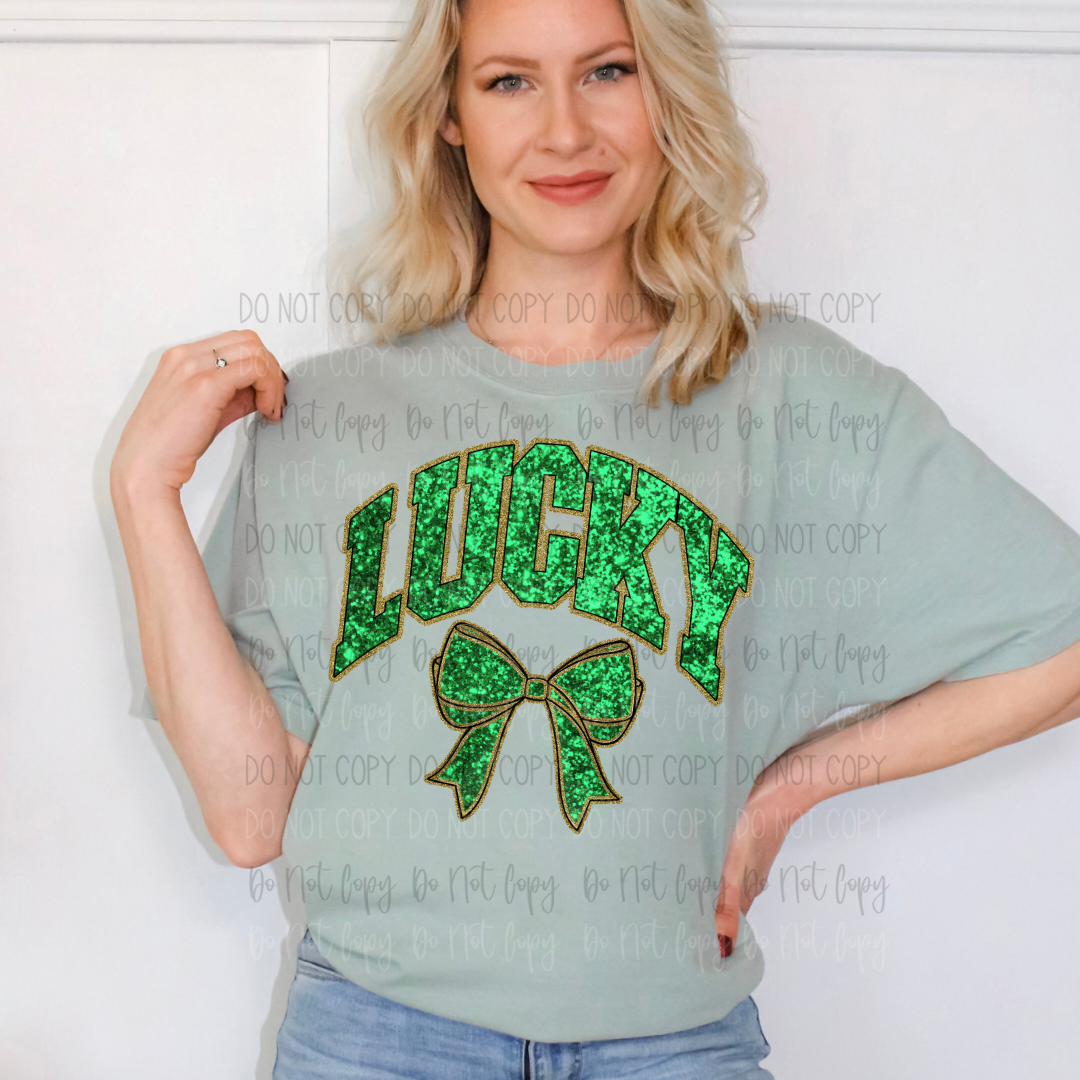 Lucky Sparkle Bow DTF Transfer