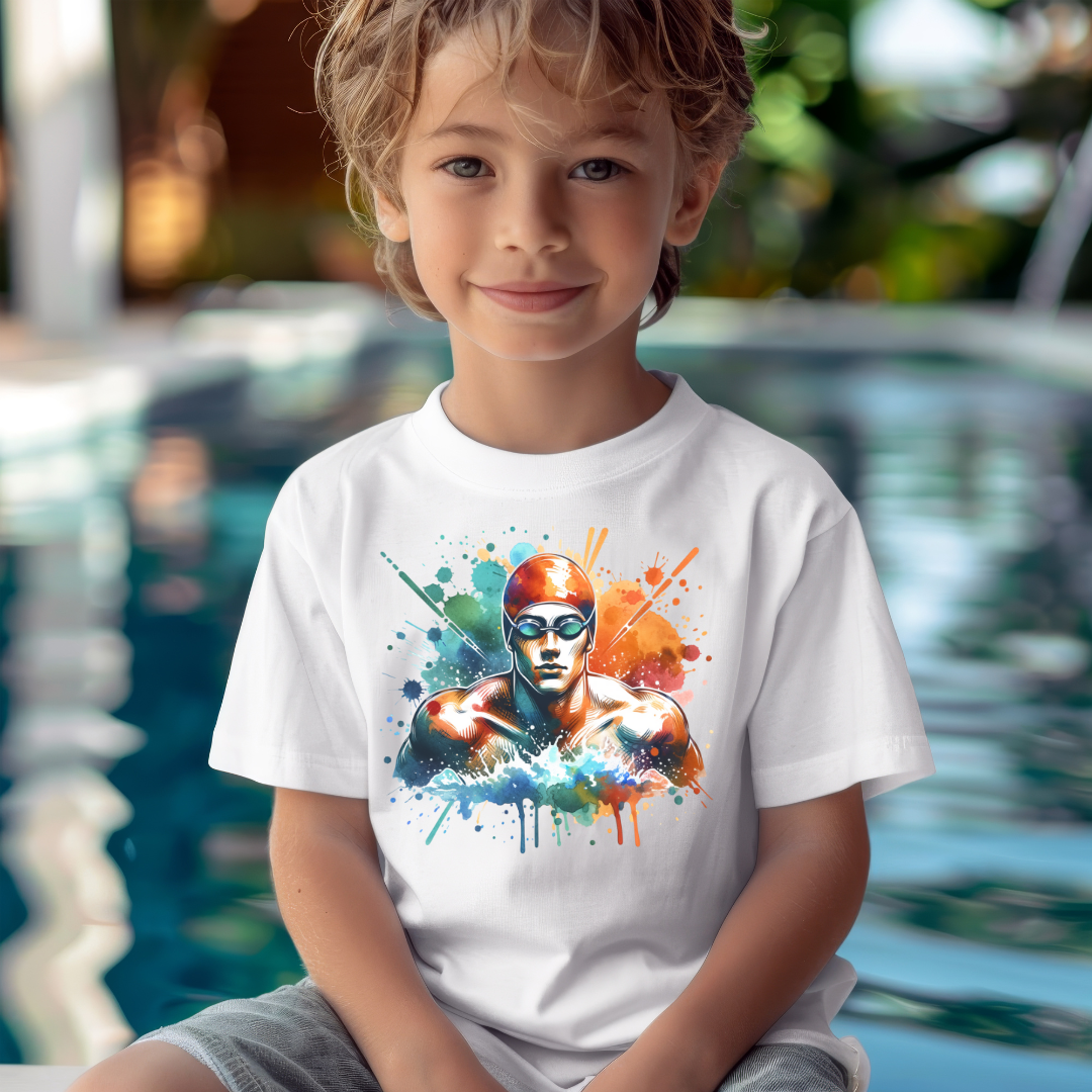 Boys Watercolor Swim DTF Transfer