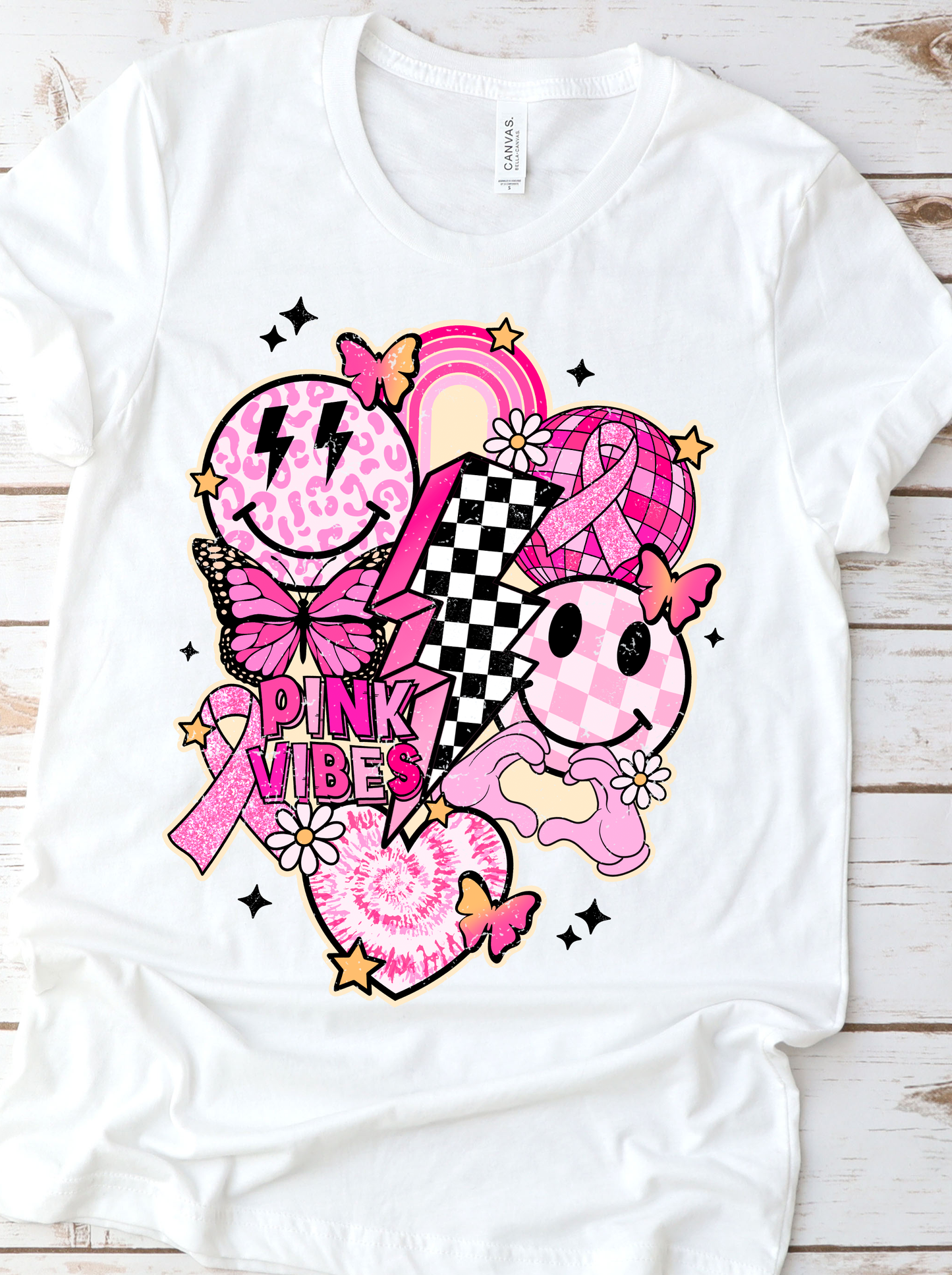 Breast Cancer Pink Vibes DTF Transfers DTF4053