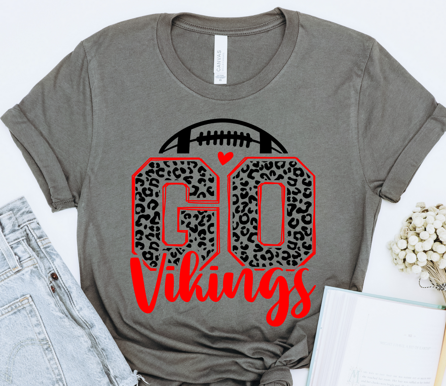 Vikings 006 red black DTF Transfers