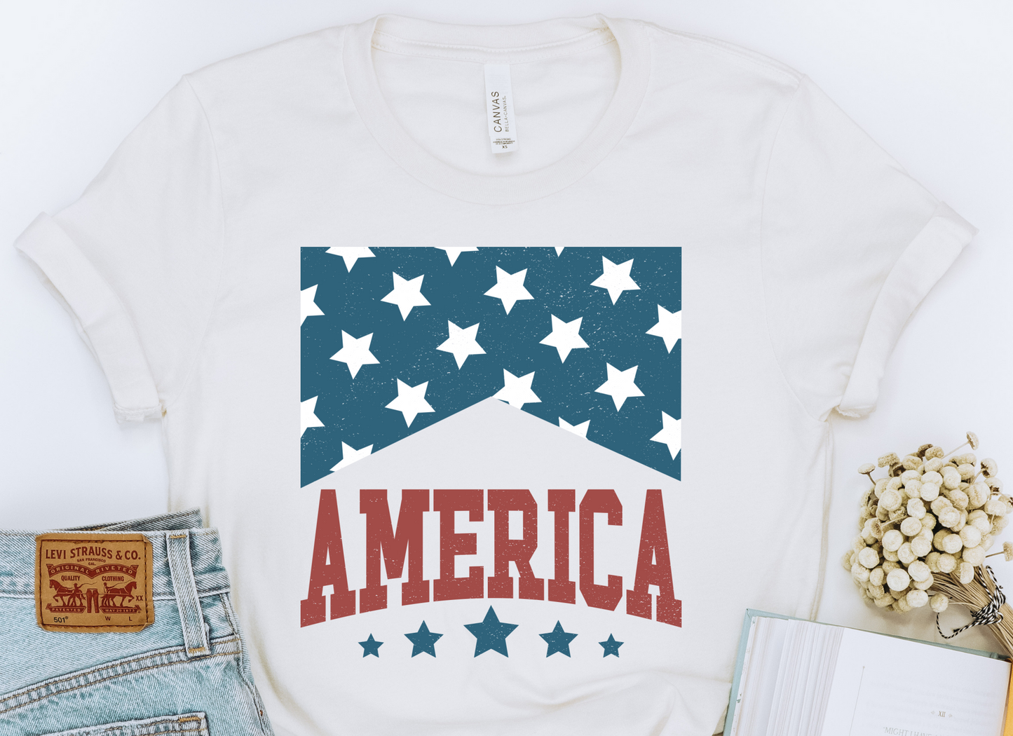 America Stars Distressed - DTF Transfers DTF2008