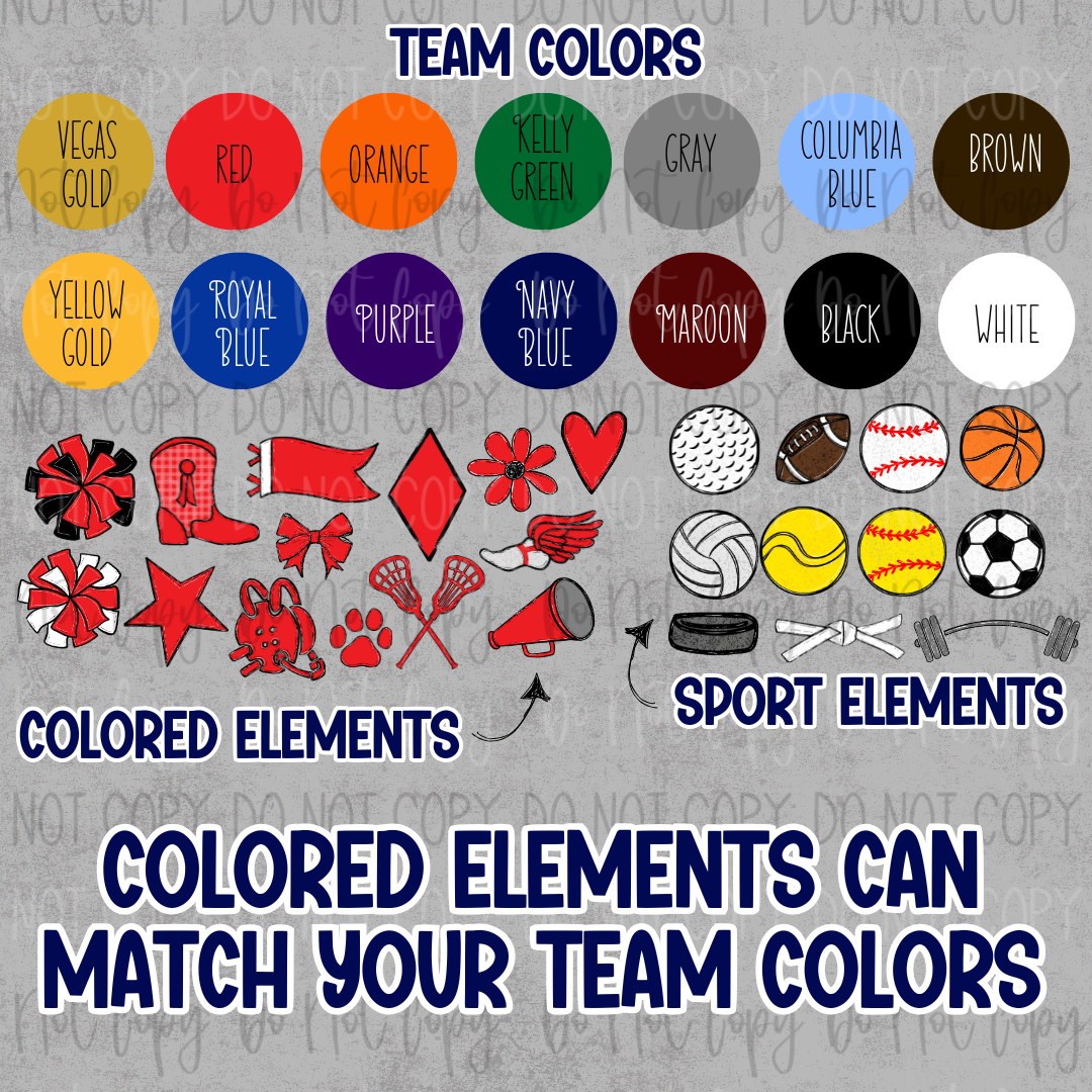 *Custom So Sporty Element Spirit Collage DTF Transfer