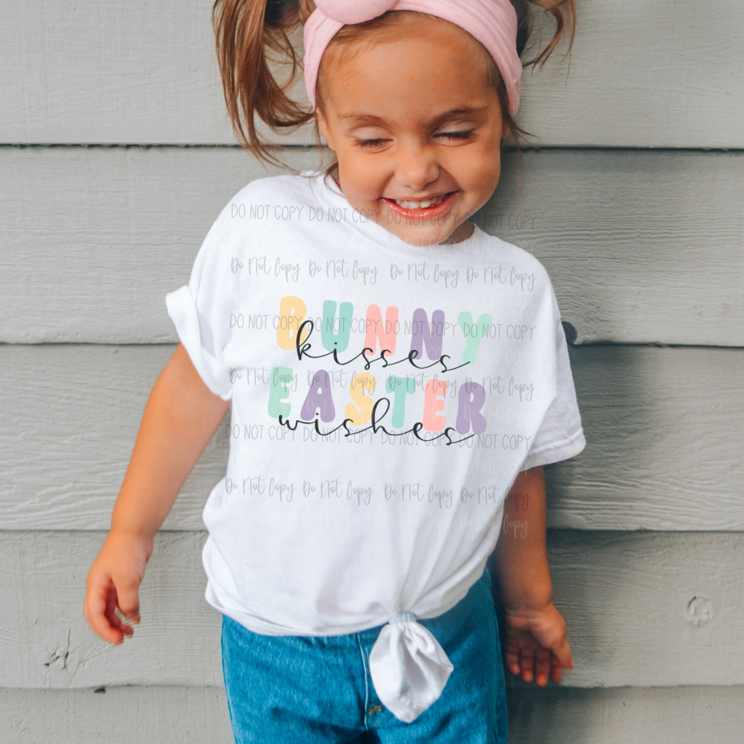 Bunny Kisses Easter Wishes DTF Transfer