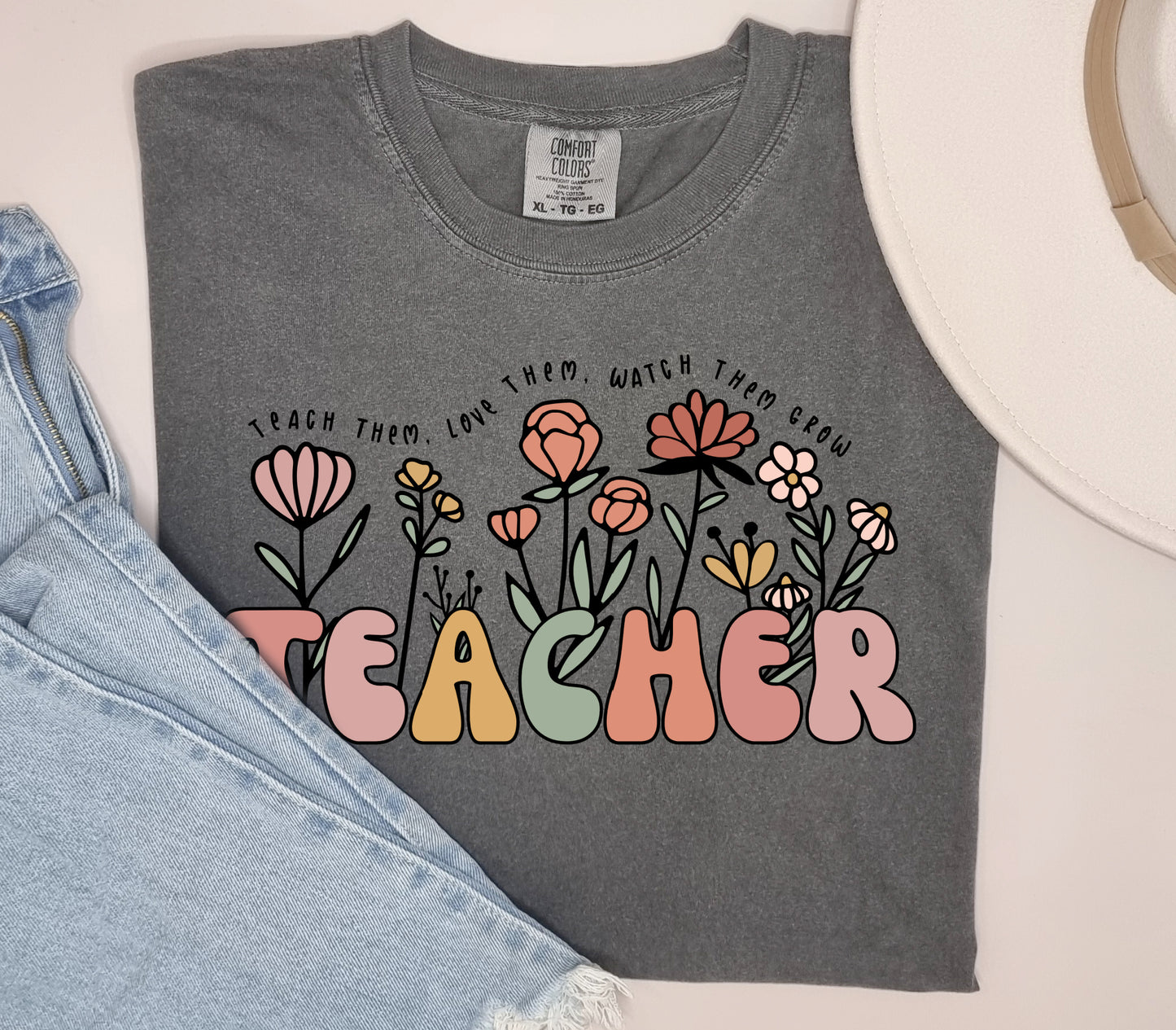 Teacher - Teach them, love them, watch them grow DTF Transfers