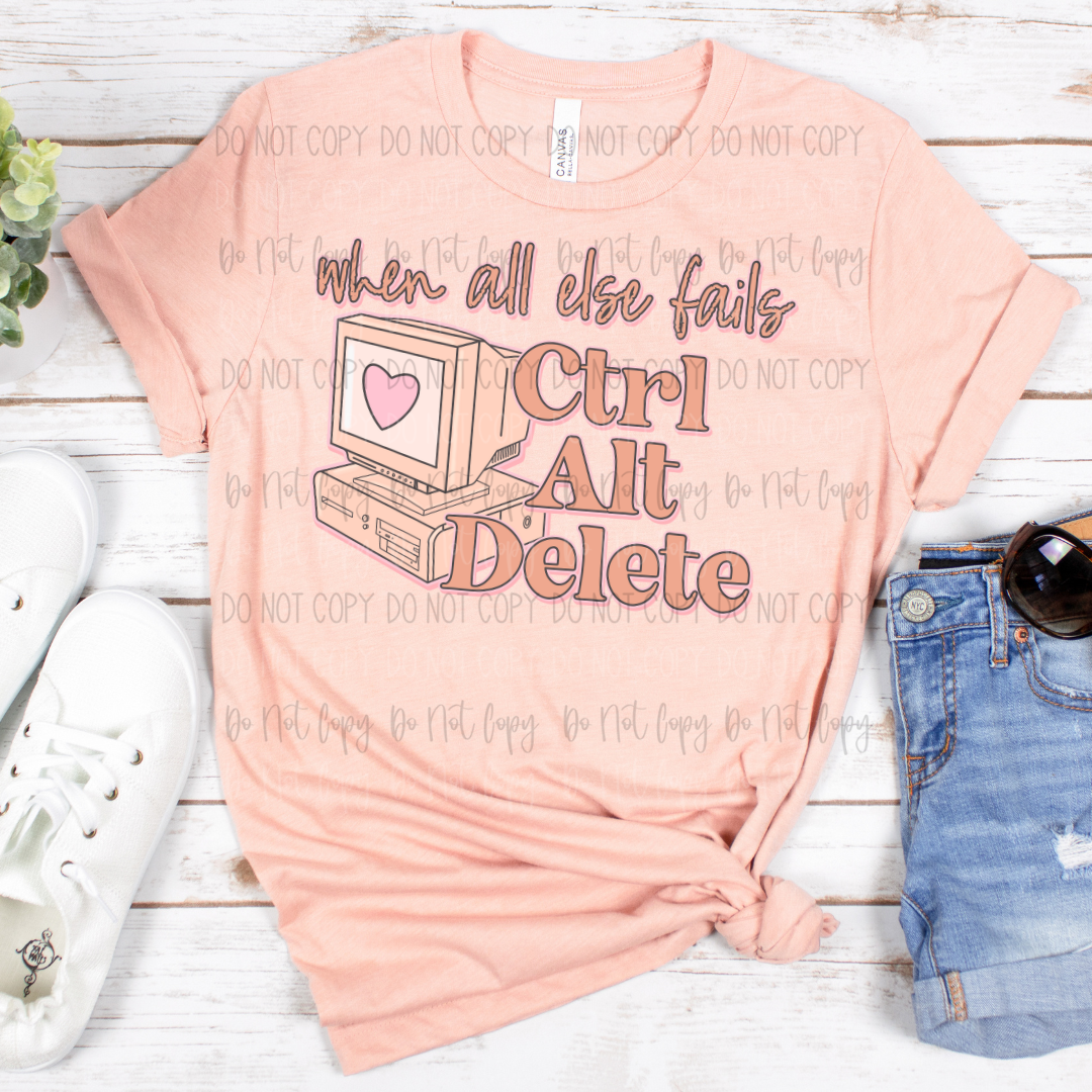 Ctrl Alt Delete DTF Transfer