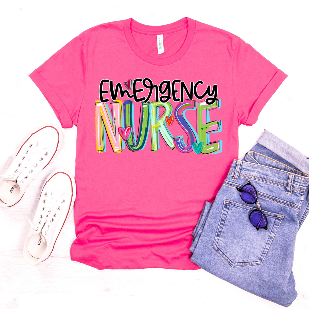 Emergency Nurse Cheery Doodle DTF Transfer