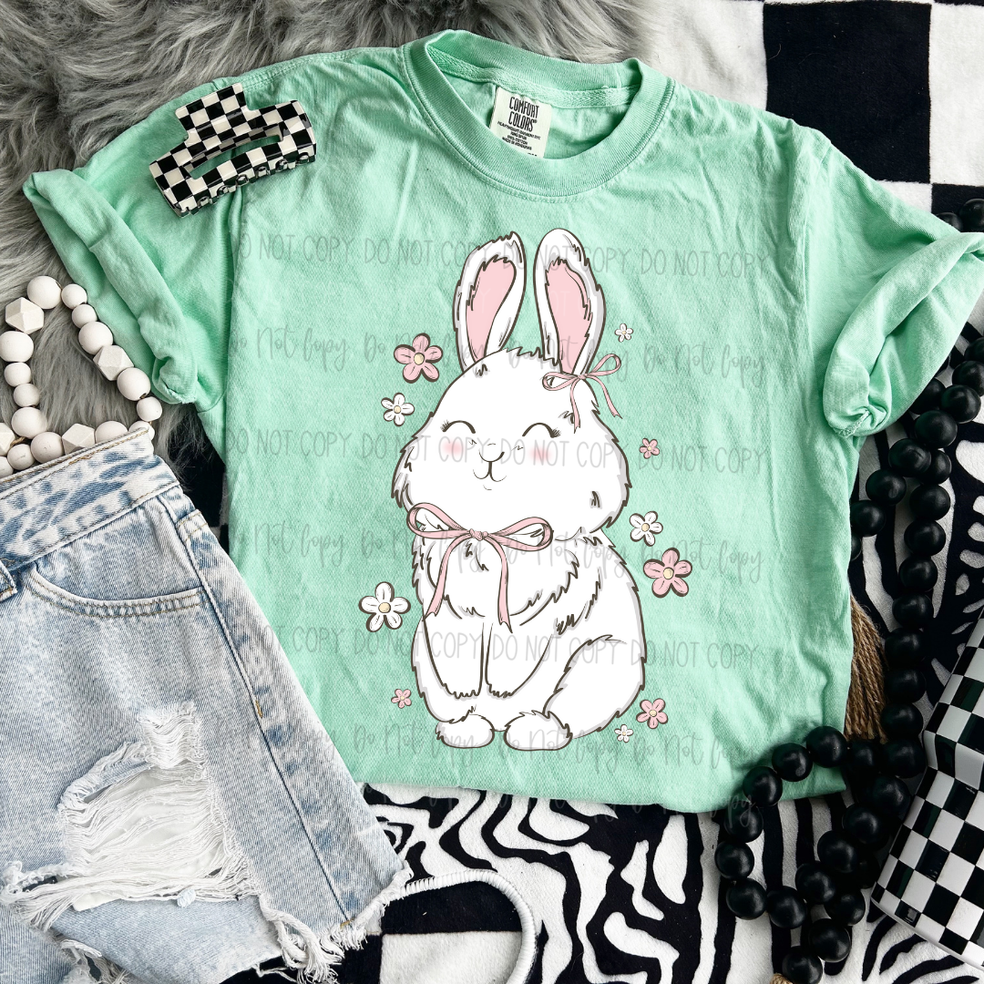 Floral Bunny DTF Transfer