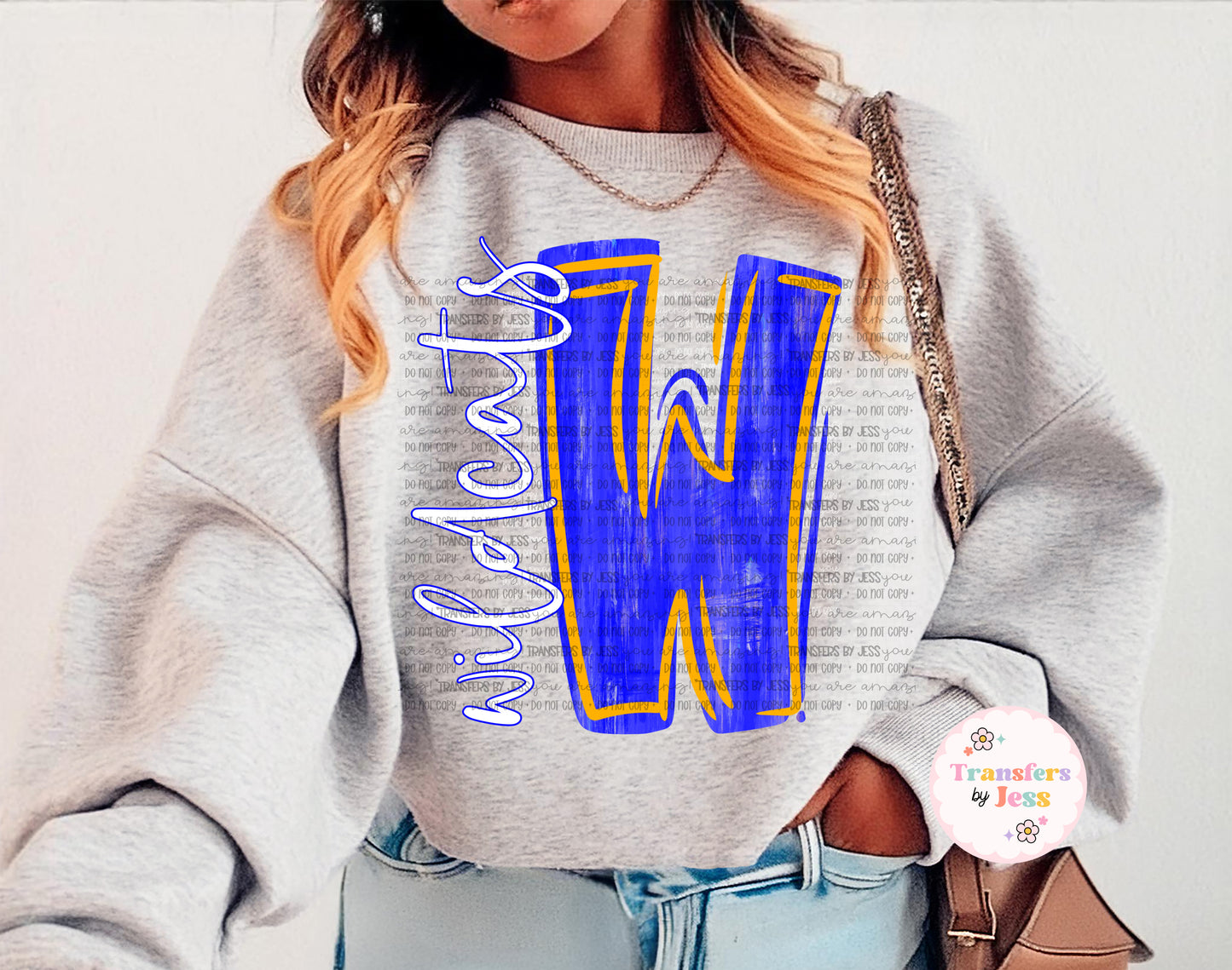 Wildcats Royal and Yellow DTF Transfer