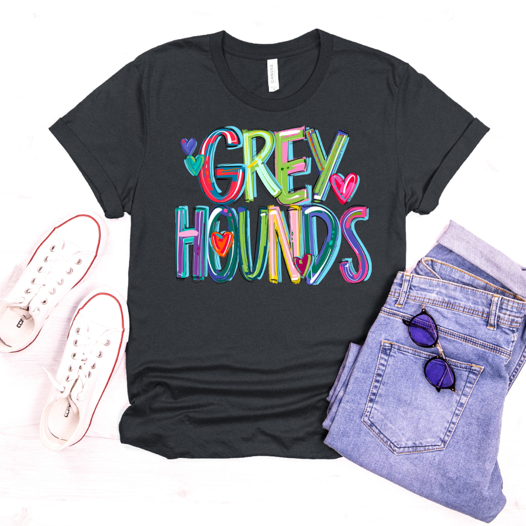 Grey Hounds Cheery Doodle DTF Transfer