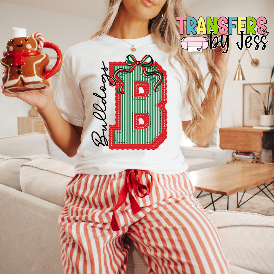 Bold Letter Christmas Mascot DTF Transfer