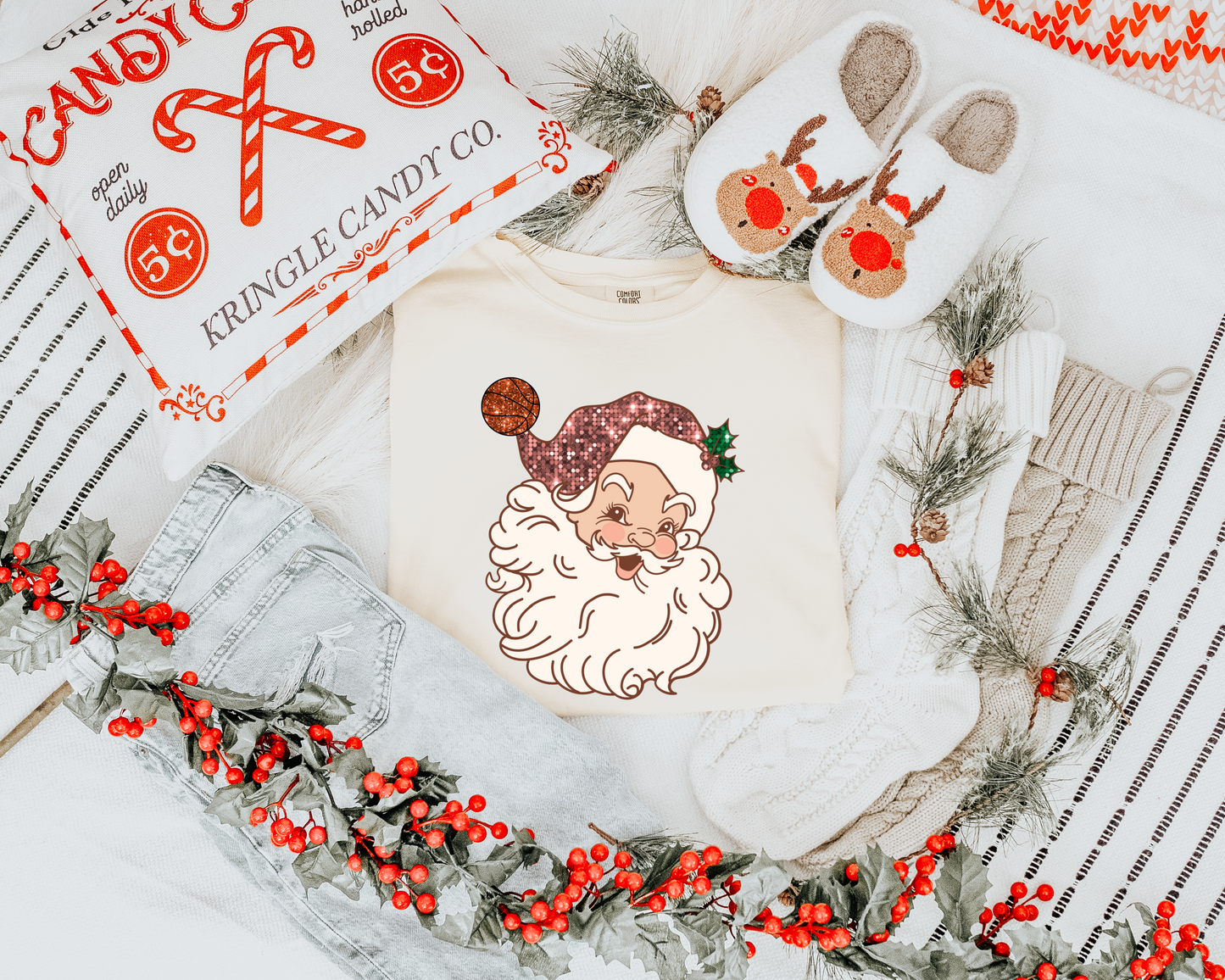 Christmas Basketball Santa - DTF Transfer DTF2255