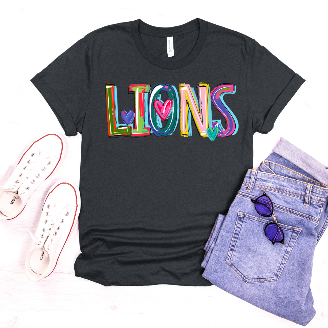 Lions Cheery Doodle DTF Transfer