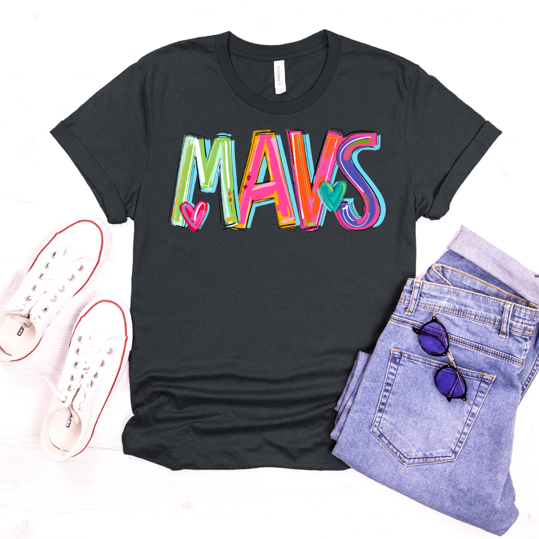 Mavs Cheery Doodle DTF Transfer