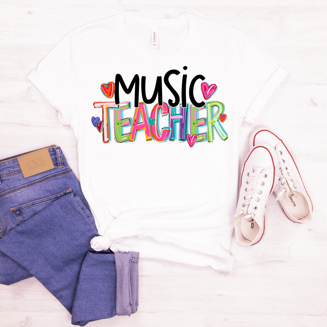 Music Teacher Cheery Doodle DTF Transfer