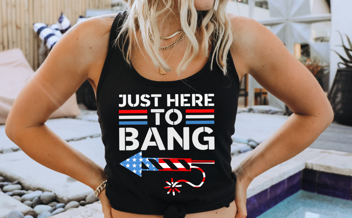 Just here to bang, July 4th DTF Transfers