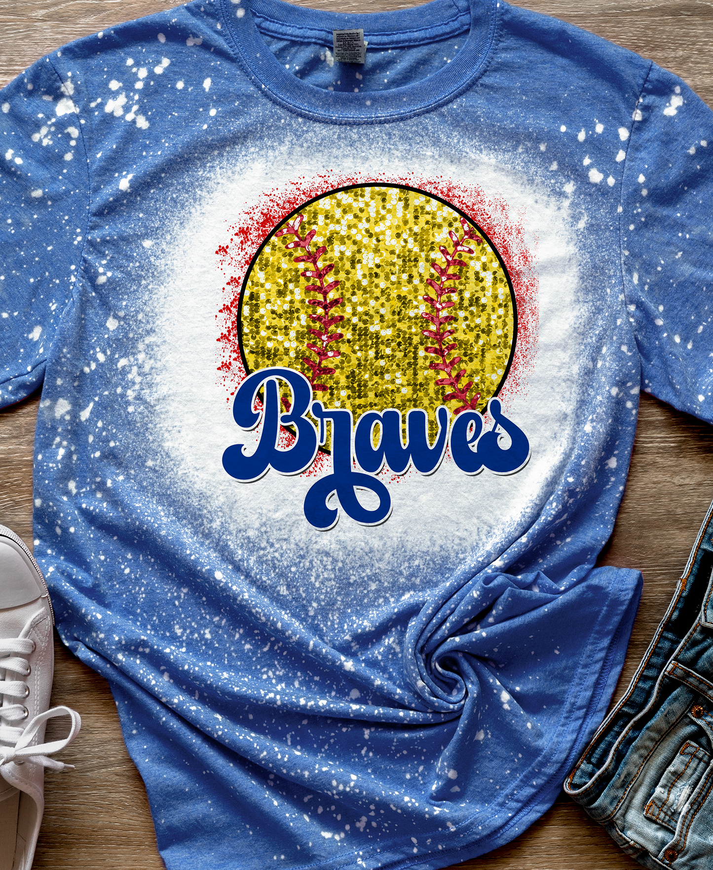 Braves Sequin Softball - DTF Transfers - DTF1174