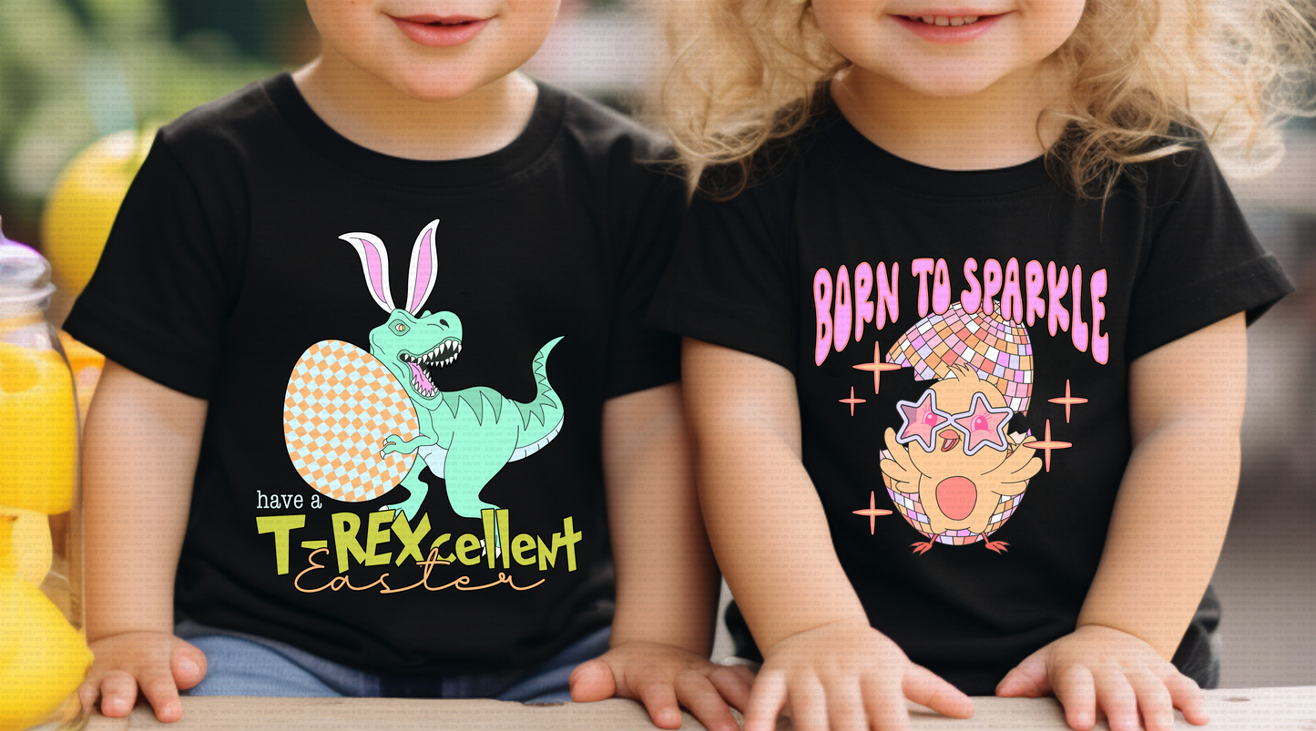Trex Easter Sparkle Easter DTF Transfer