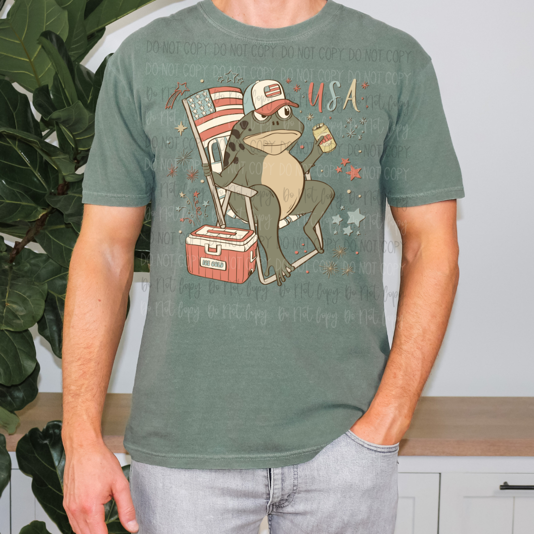 Usa Beer Frog DTF Transfer