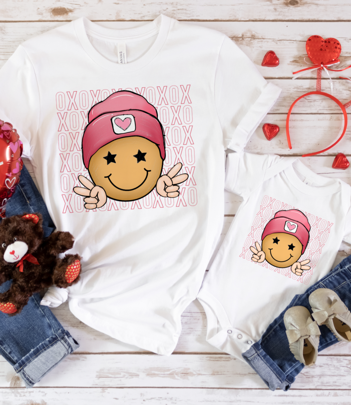 XOXO Smiley Peace Valentine DTF Transfers DTF4265