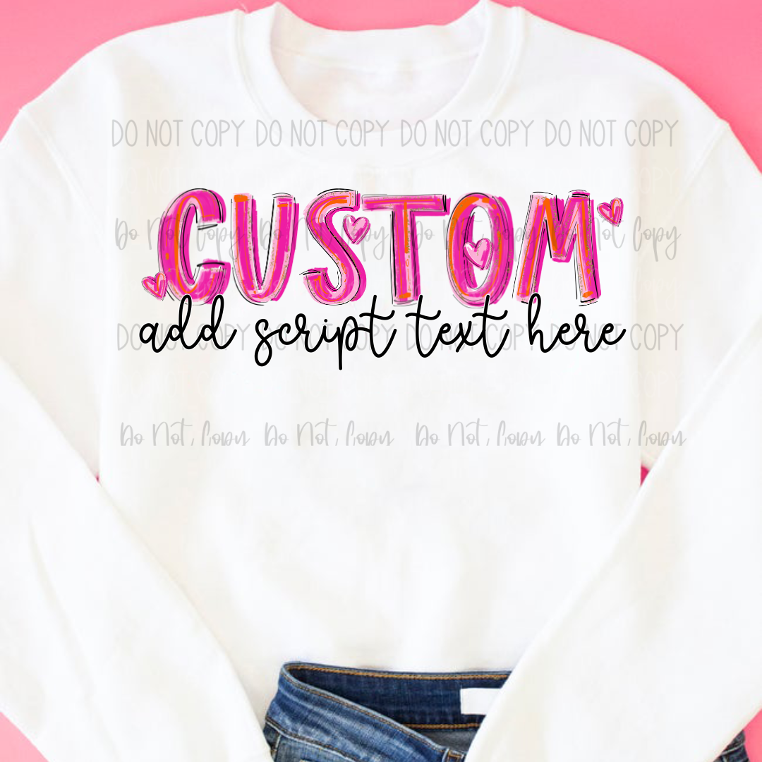 *CUSTOM Pink Brushstroke Font Word/Phrase