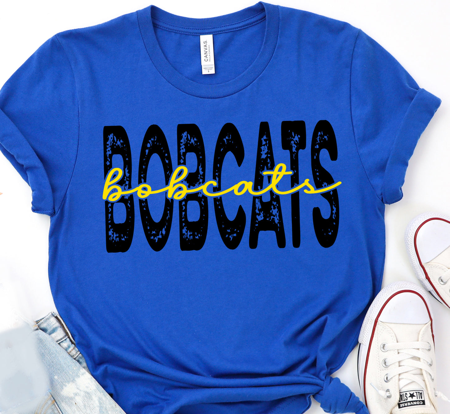Yellow/Blue Bobcats 012 DTF Transfer