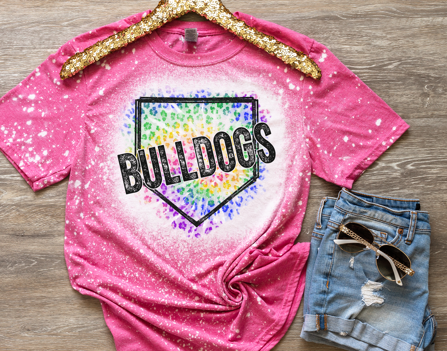 Bulldogs Baseball Tie Dye DTF Transfers DTF4064