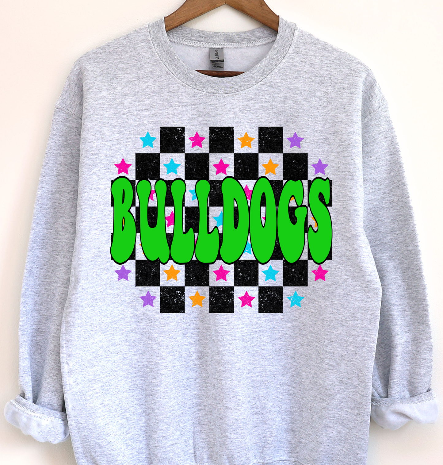 Bulldogs Checkerboard DTF Transfers DTF4066