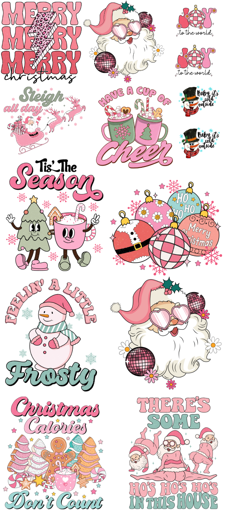 Christmas Gang Sheet DTF transfer 22 x 50 - DTF3001