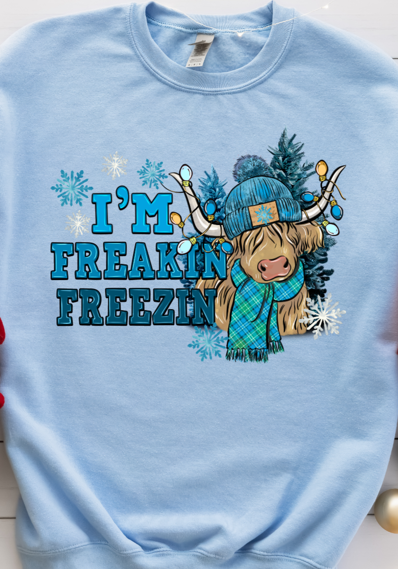 I'm Freaking Freezing Winter Cow DTF Transfers DTF2130