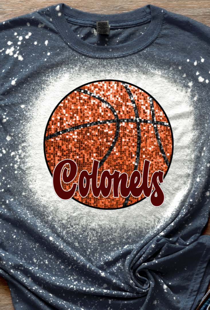 Henderson Colonels sequin basketball DTF Transfers DTF4197
