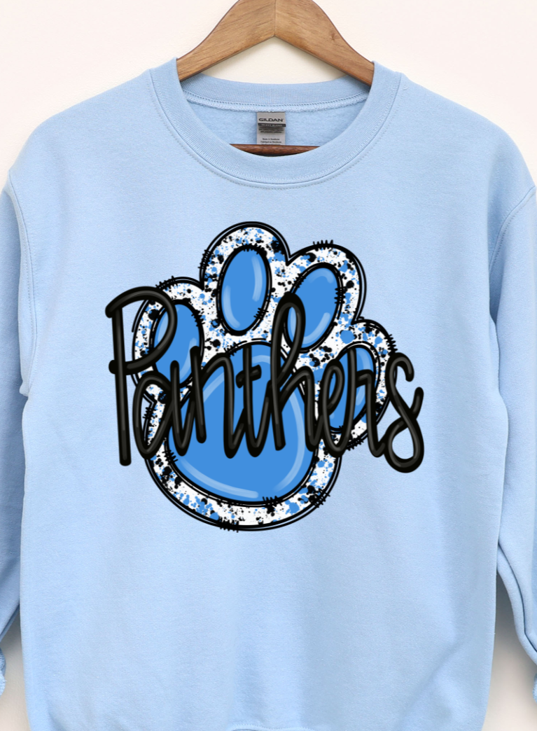 Panthers Paw Light Blue DTF Transfers DTF4257