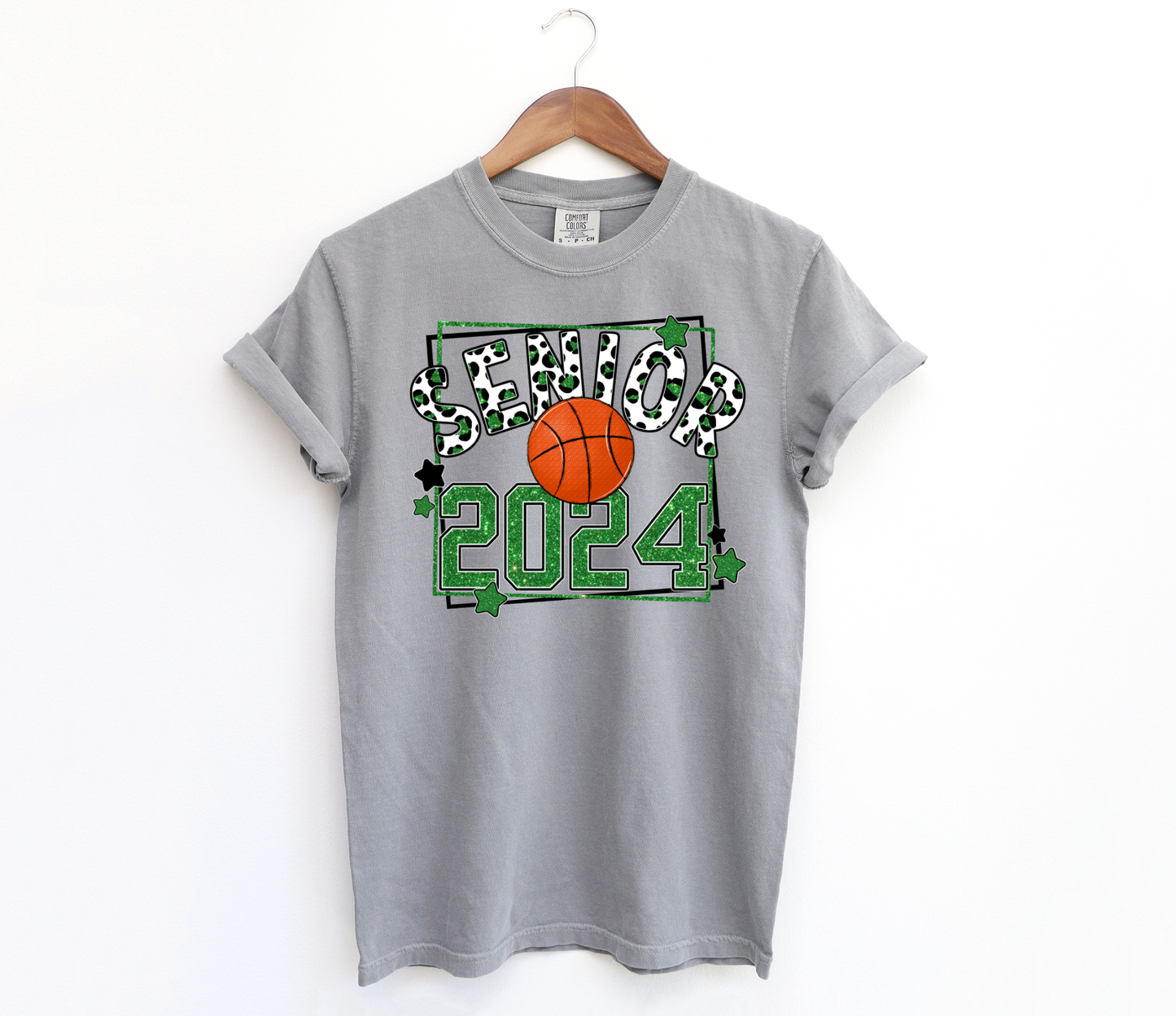 Faux Glitter Senior Basketball 2024 DTF Transfers