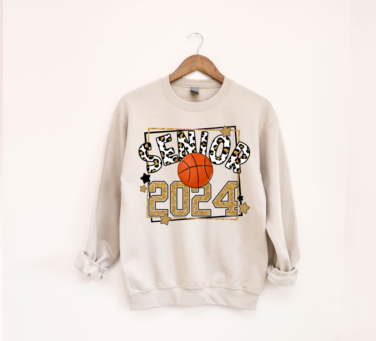 Faux Glitter Senior Basketball 2024 DTF Transfers