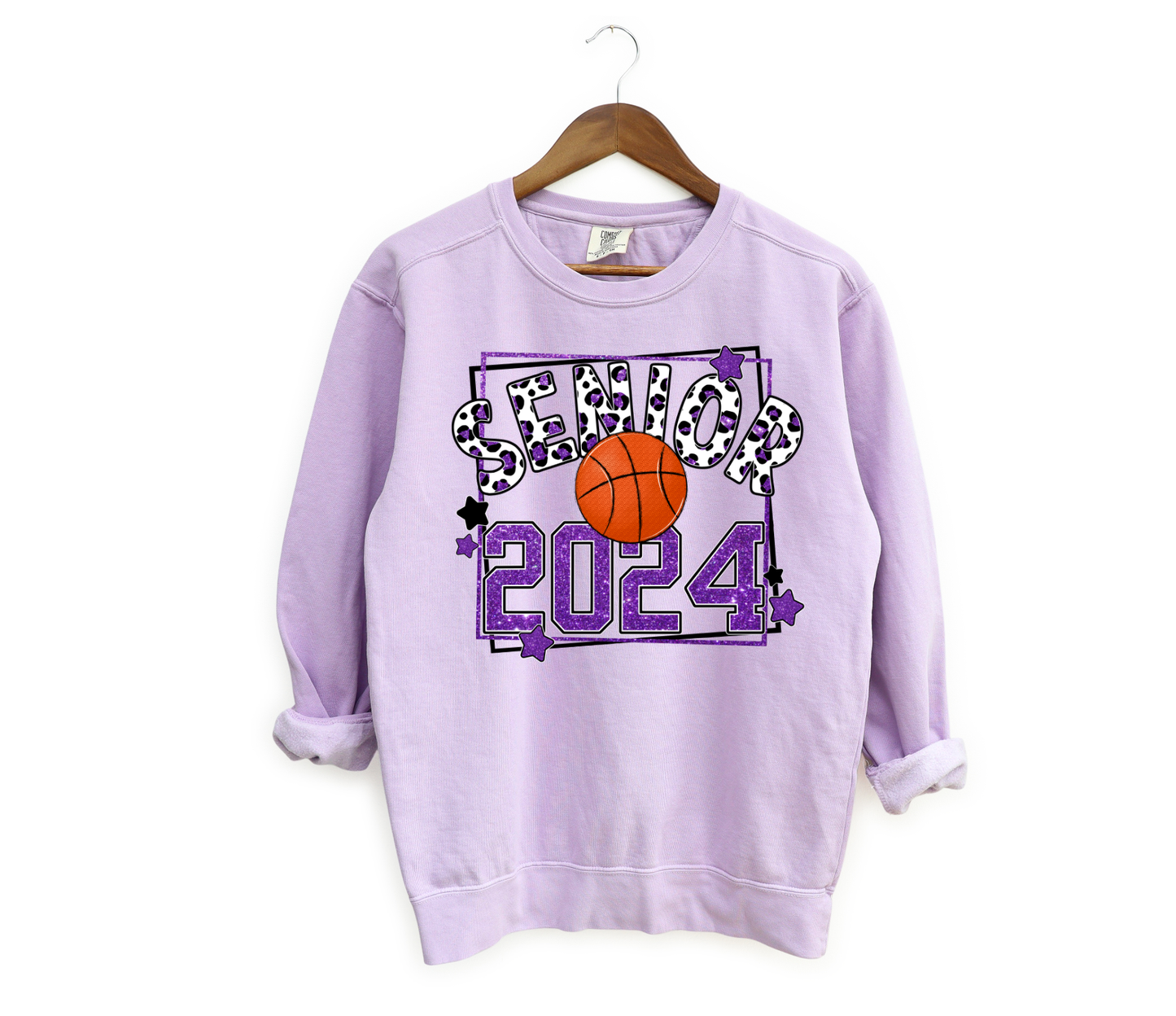Faux Glitter Senior Basketball 2024 DTF Transfers