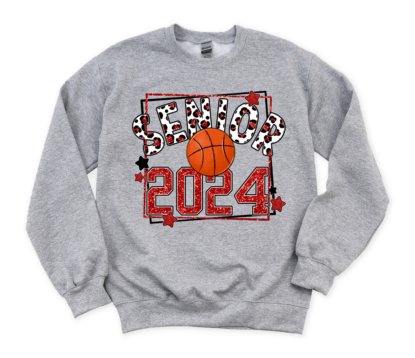 Faux Glitter Senior Basketball 2024 DTF Transfers