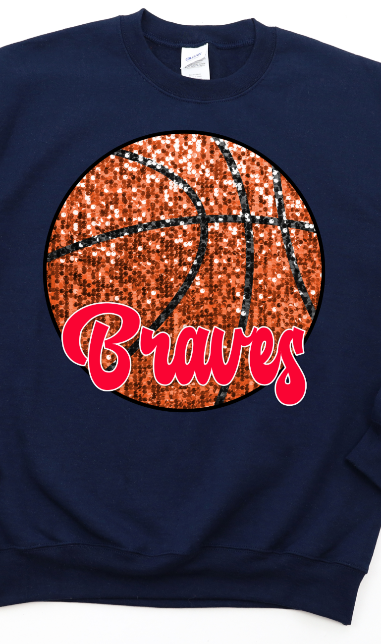 Tecumseh Braves sequin basketball DTF Transfers DTF4198