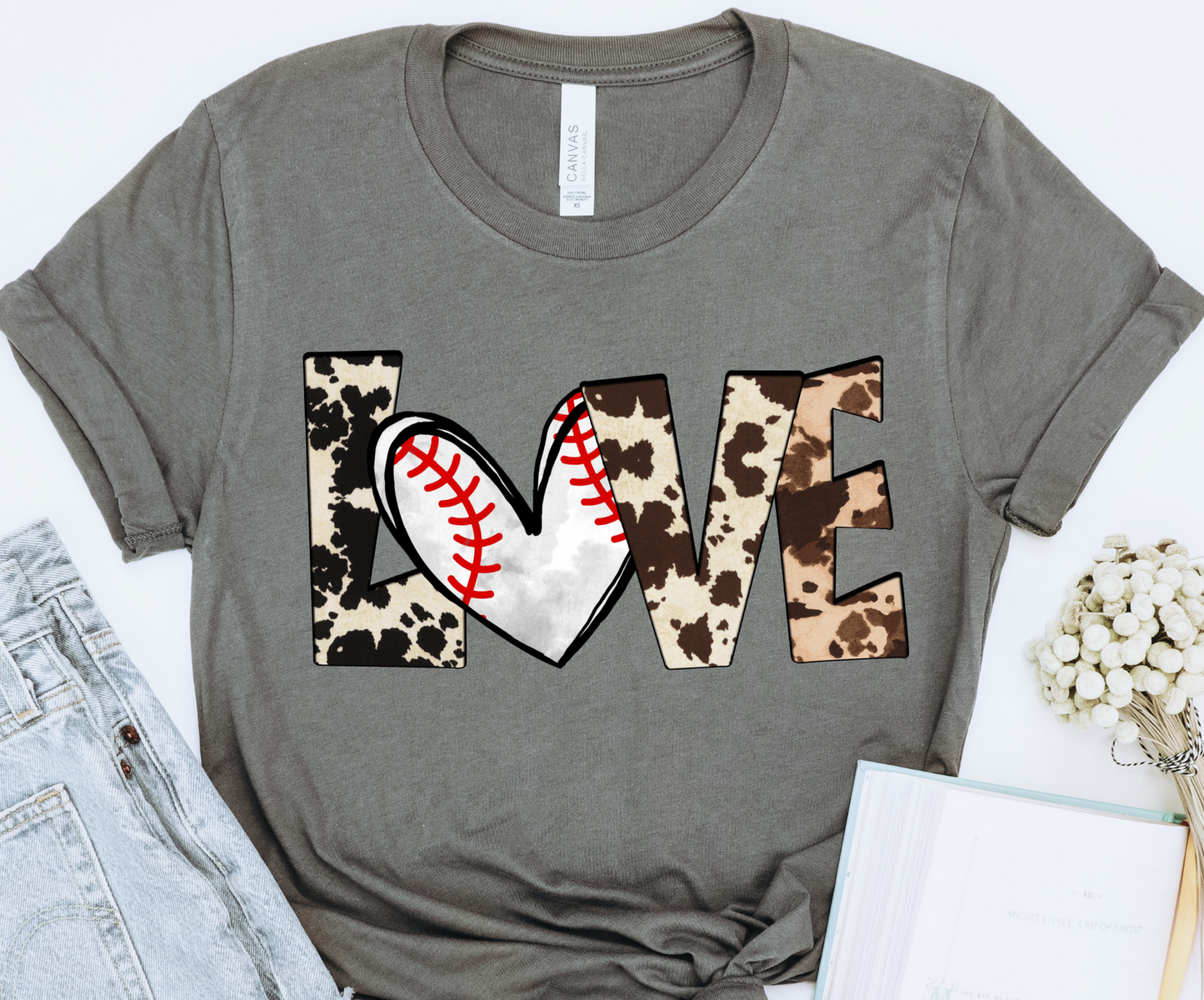 Love cow print and baseball DTF Transfers