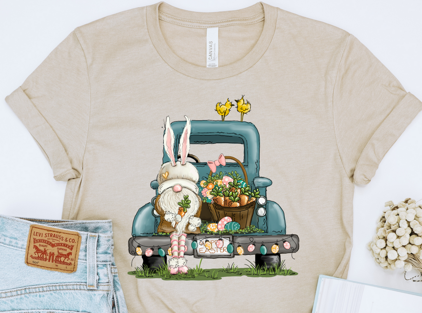 Easter Bunny on vintage truck DTF Transfers DTF4112